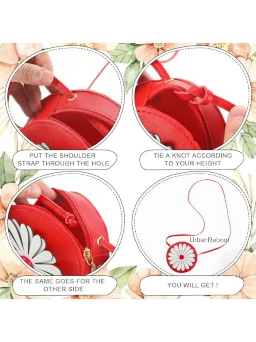Girls Daisy Purse and Sunglasses Set PU Leather 12 Pcs